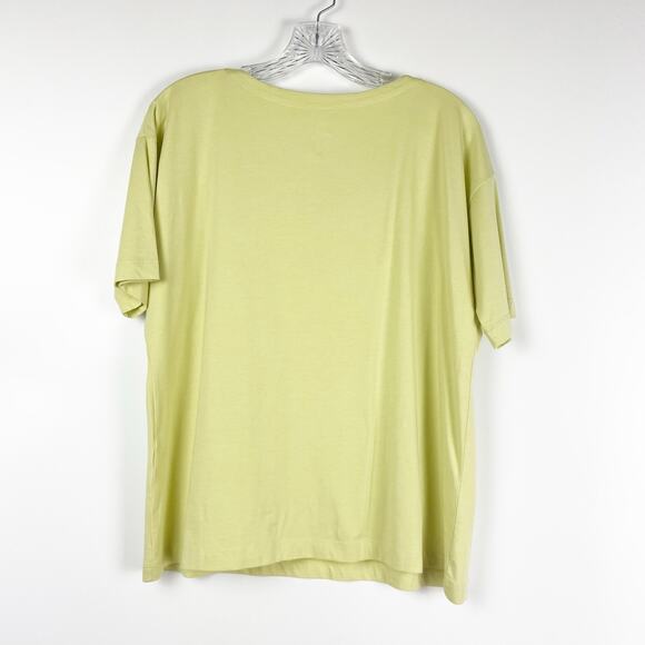 J Jill Luxe Supima Elbow Sleeve Tee Lime Green Soft Crew Neck Womens Size SP - Picture 8 of 10